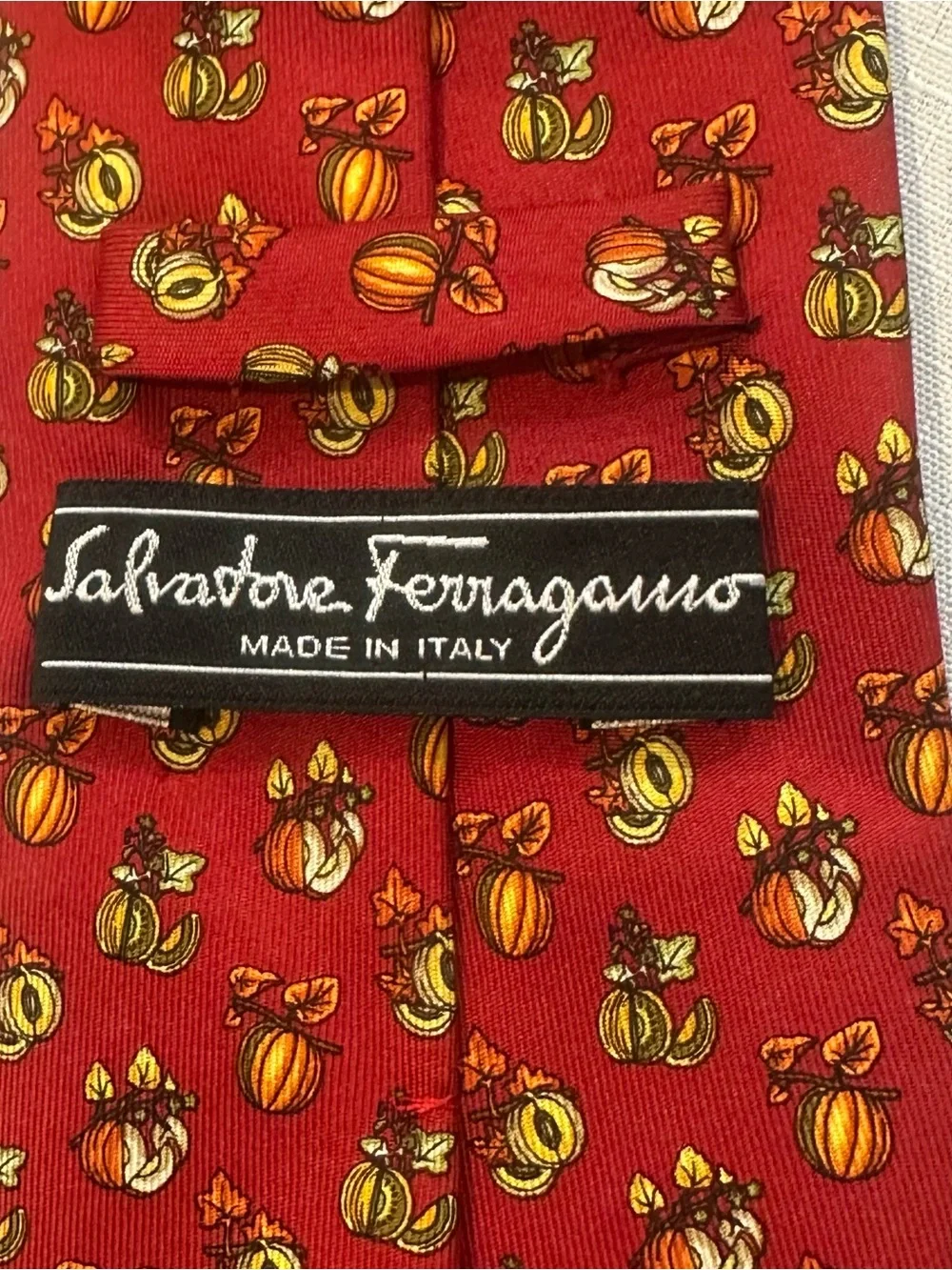 Salvatore Ferragamo Pumpkin Harvest Silk Tie